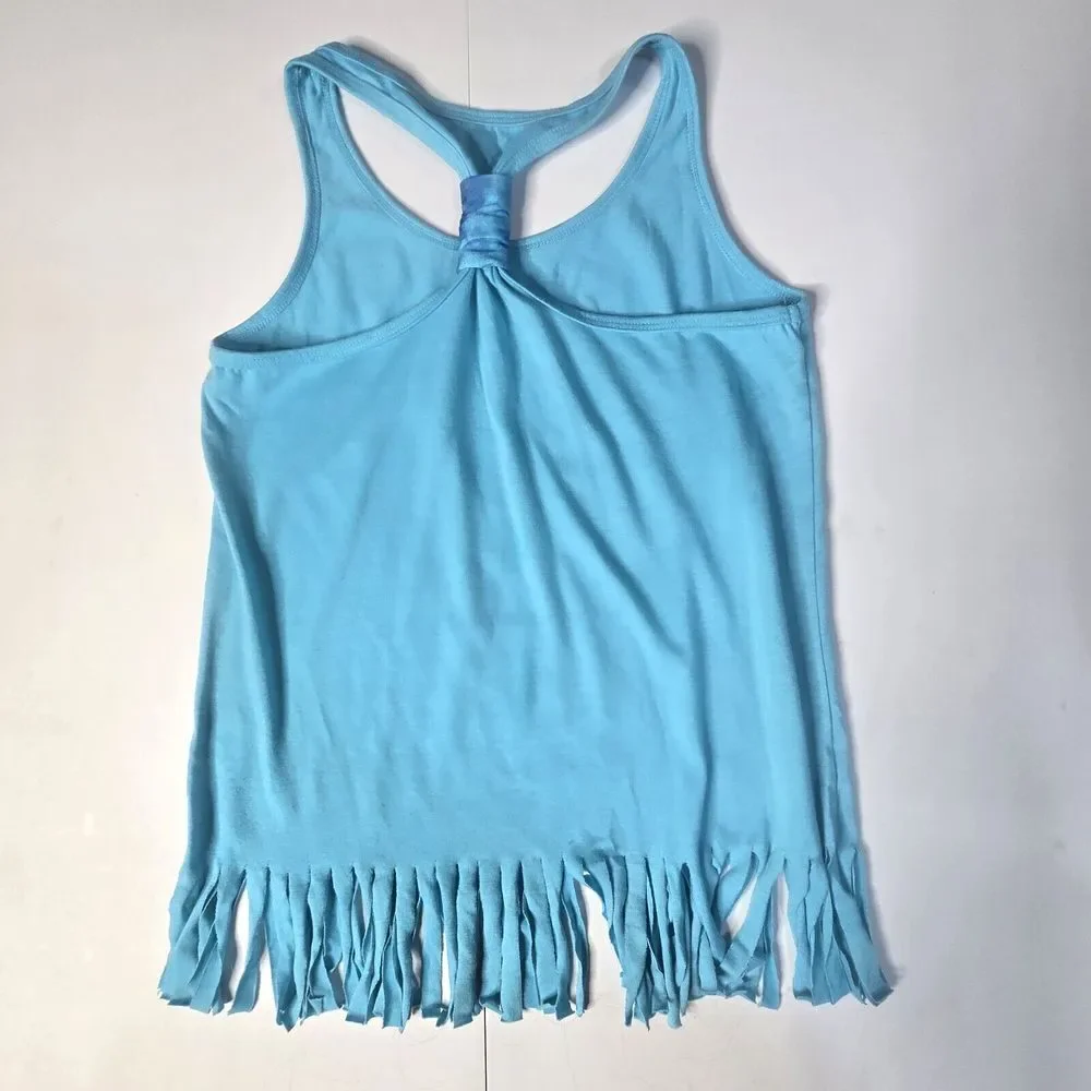 Justice Pajama Set Girls 14 Blue Mermaid‎ Fringe Tie Dye Mermaidcore Sleepwear